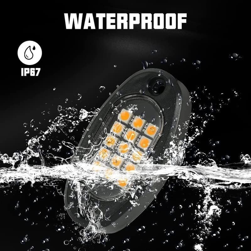 Winunite 4 Pods White Rock Lights 6000K Pure White UnderGlow Light with Extension Wires, IP67 Waterproof for Trailer Off Road Trucks Sedans SUV ATV UTV Boats - Image 5